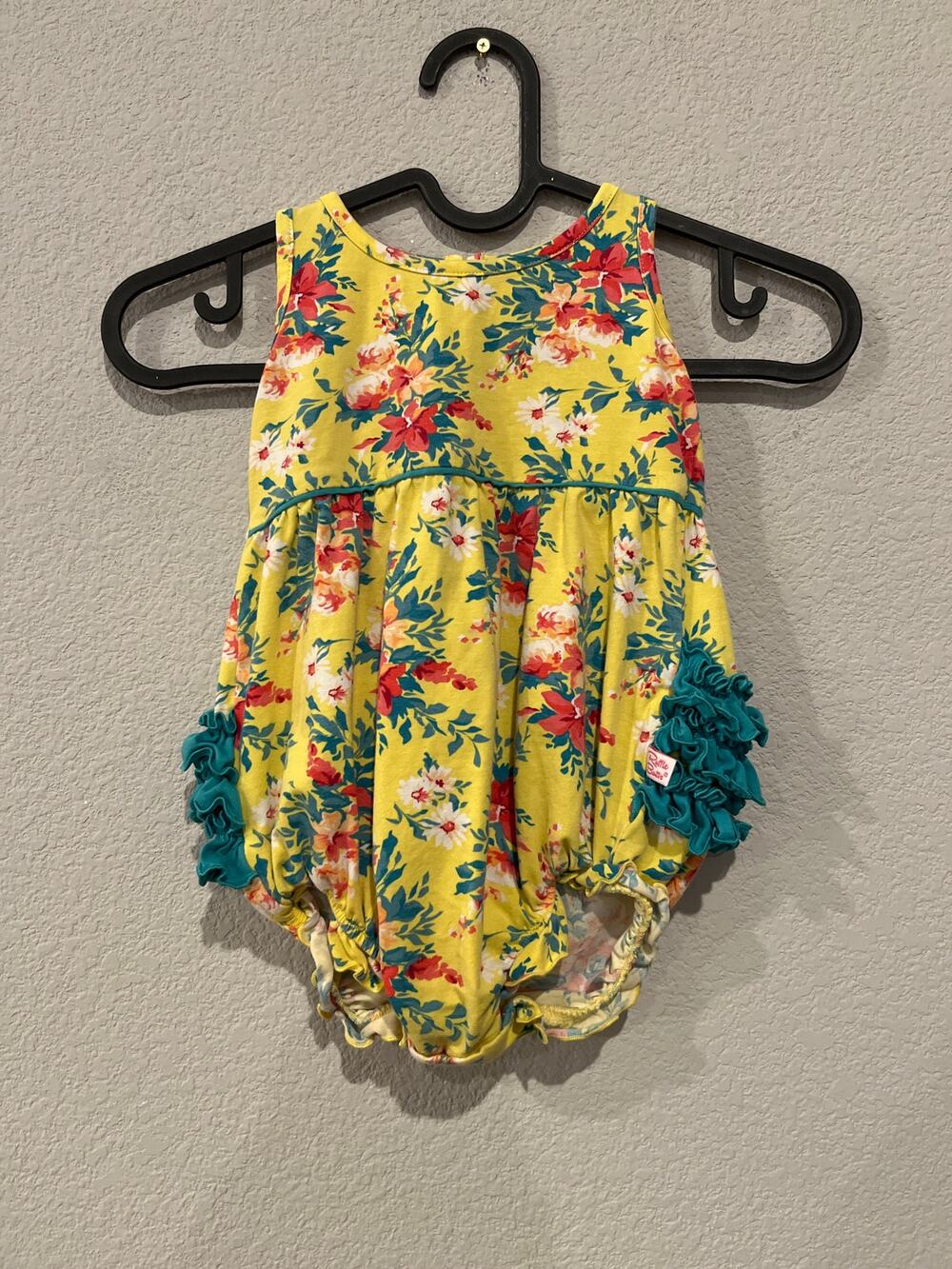 Ruffle Butts Size 18-24 Months Floral Sleeveless Romper Multicolor